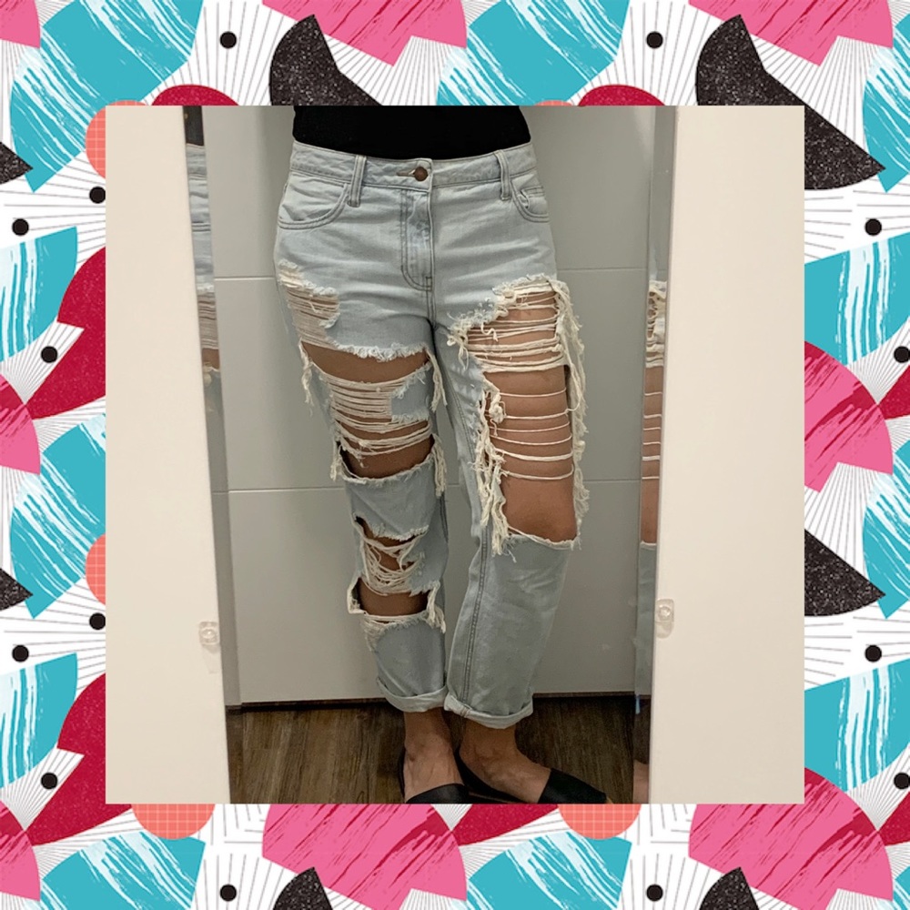 Distressed Jeans Denim Pants